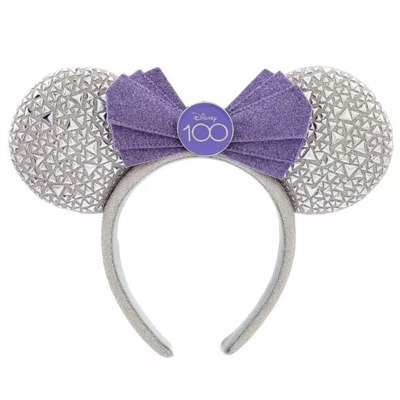 Disney Silver and Purple Minnie Mouse Ears Headband - Picture 1 of 5